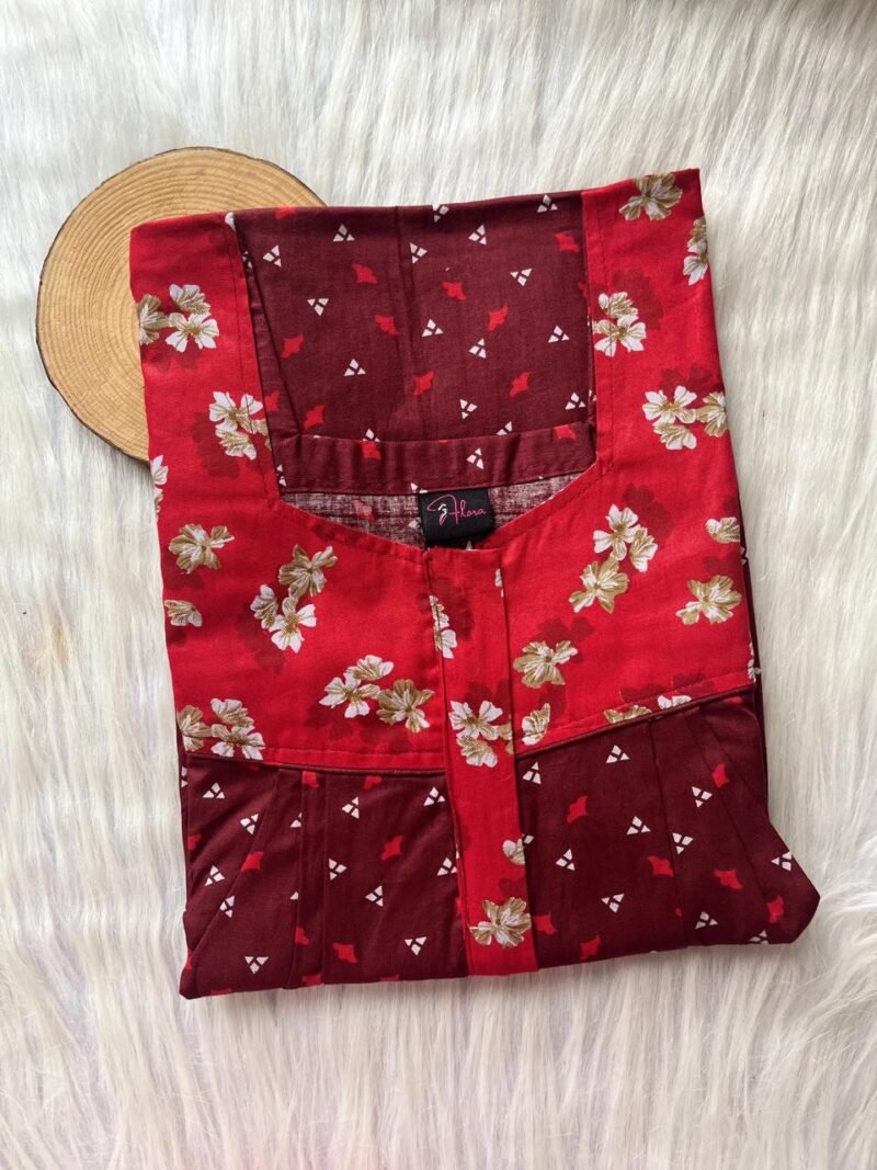 Mix N Match Square Neck Pleated Nighty