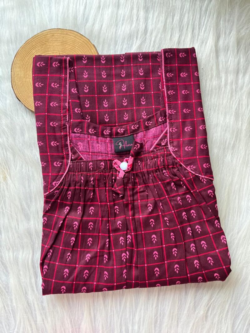 Front Elastic Pleated Nighty