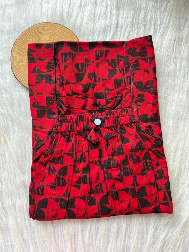Front Elastic Pleated Nighty