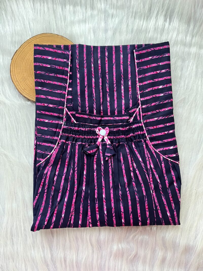 Plus Size Front Elastic Pleated Nighty