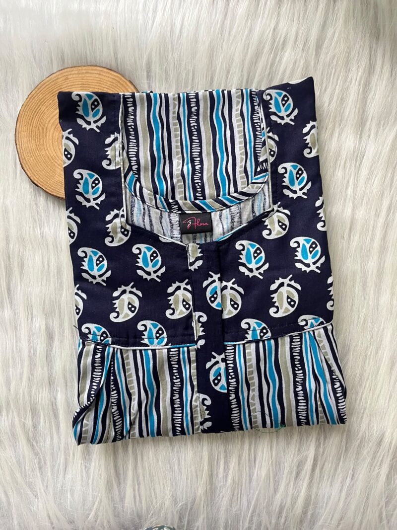 Cotton Feeding Nighty With Two Side Vertical Zip and Single Centre Zip