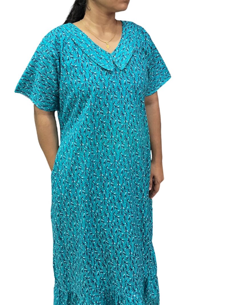 PLUS SIZE COTTON NON-FEEDING FROCK NIGHTY WITH PETER PAN COLLAR