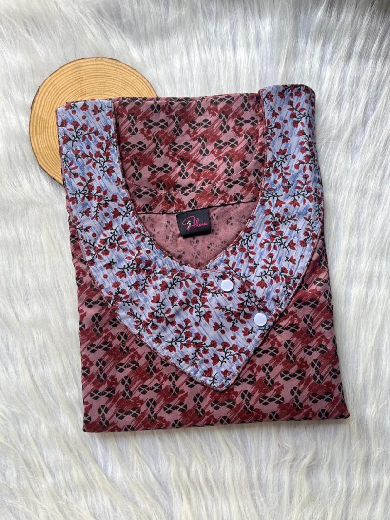 V-Neck Side Button Nighty