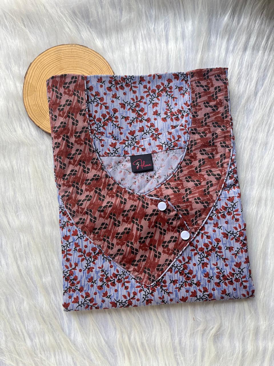 V-Neck Side Button Nighty