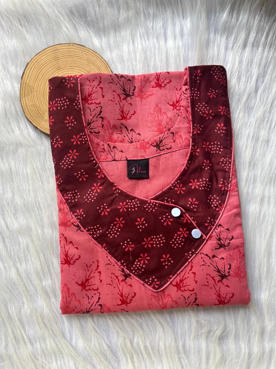 V-Neck Side Button Nighty