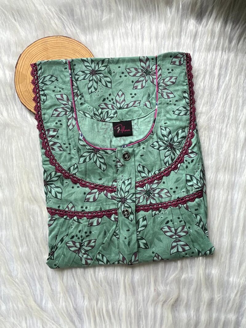 PURE COTTON DOUBLE LACE  ZIP NIGHTY