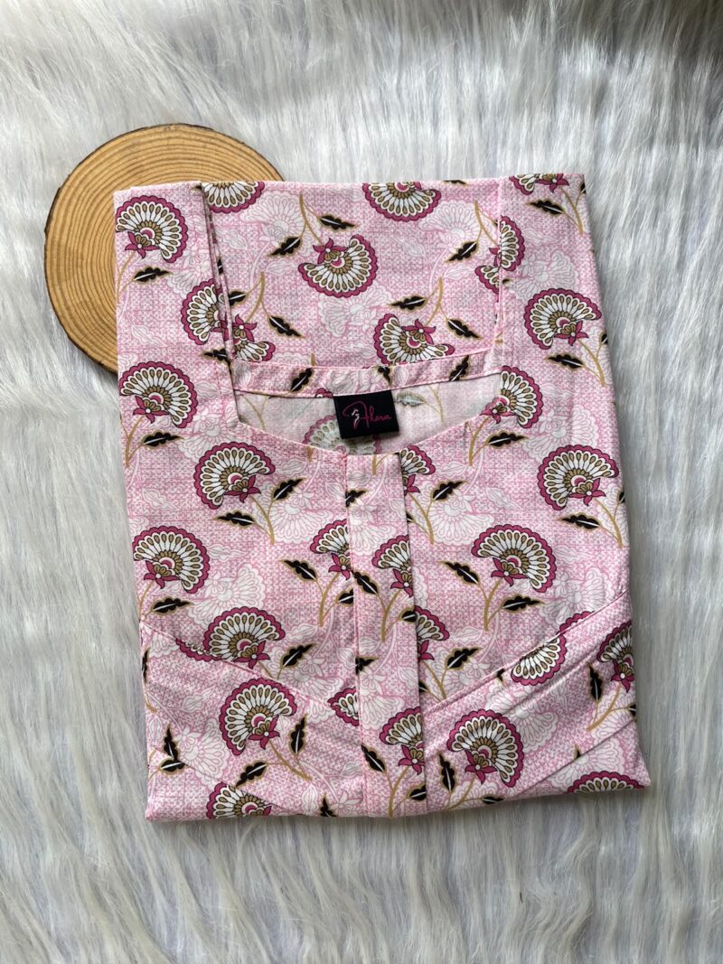 Pure Cotton Horizontal Zip Feeding Nighty