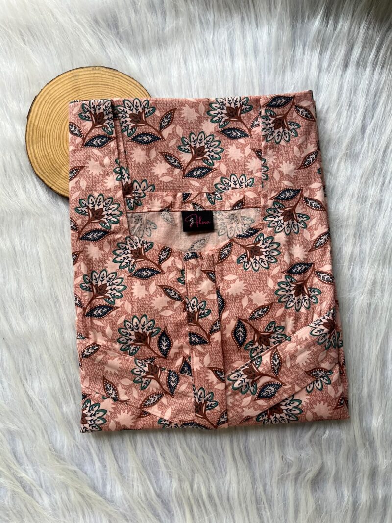 Pure Cotton Horizontal Zip Feeding Nighty