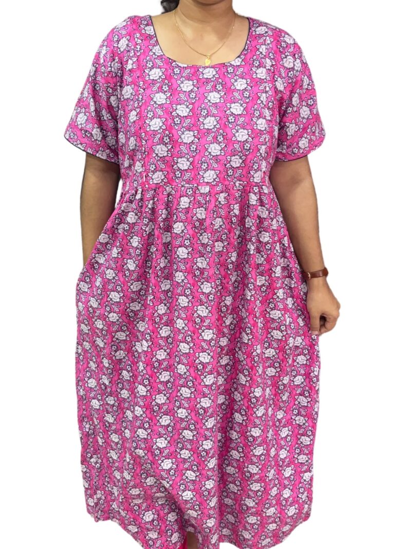 PLUS SIZE FEEDING FROCK WITH SIDE POCKET