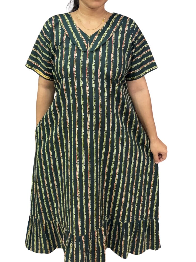 COTTON NON-FEEDING FROCK NIGHTY WITH PETER PAN COLLAR