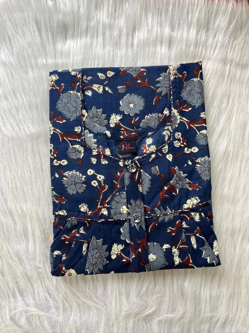 JAIPUR COTT LONG ZIP FEEDING NIGHTY