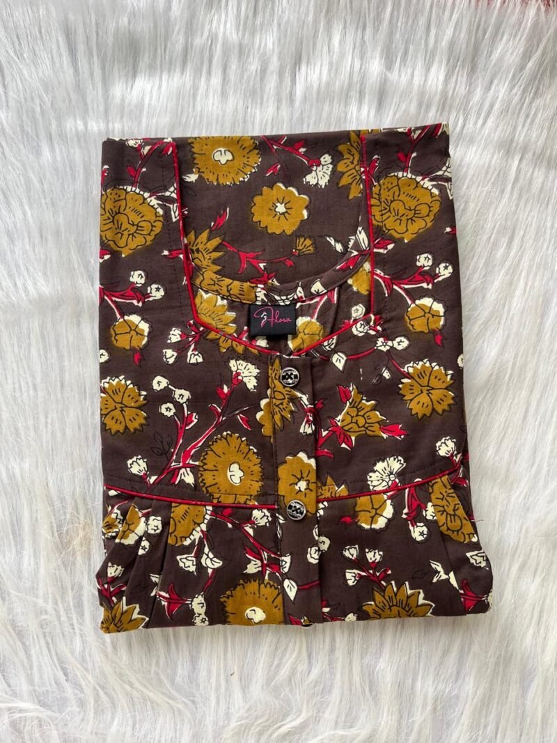 JAIPUR COTT LONG ZIP FEEDING NIGHTY