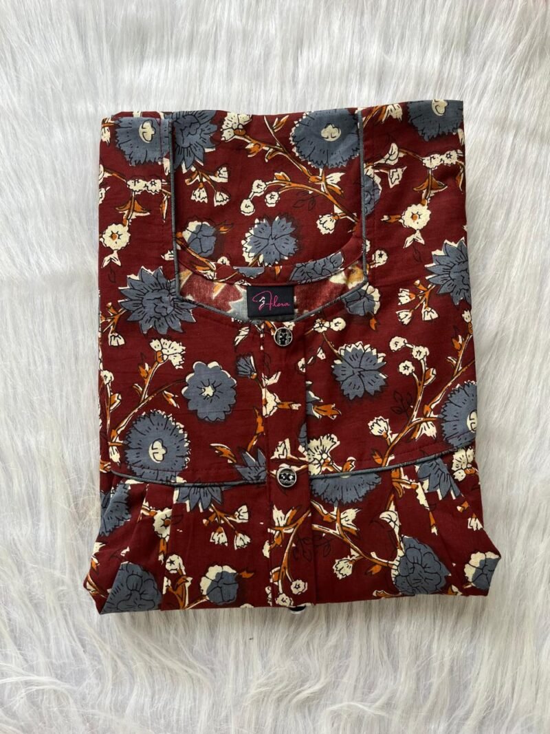 JAIPUR COTTON LONG ZIP FEEDING NIGHTY