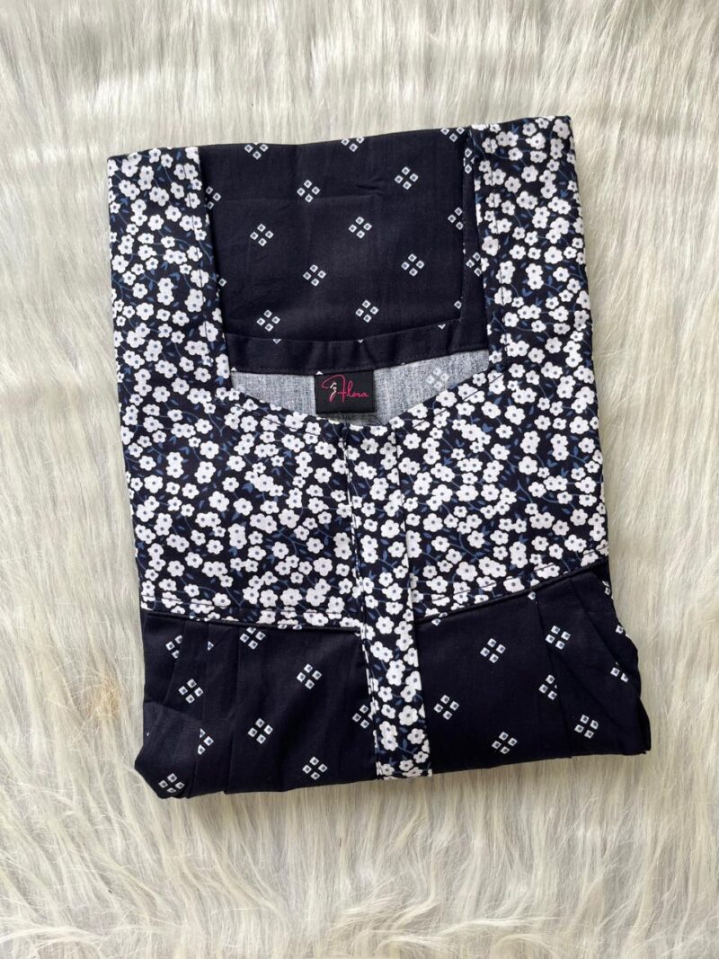 Mix N Match Square Neck Pleated Nighty