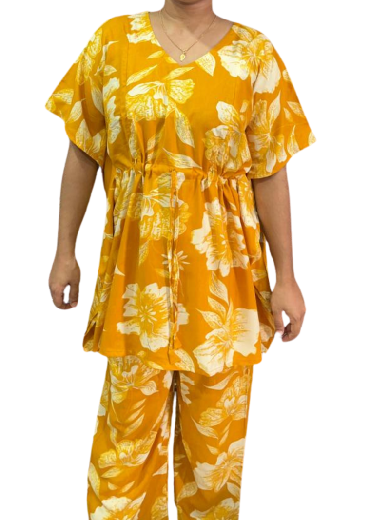 Rayon Kaftan Feeding Co-Ord Set with Adjustable Tie & Palazzo Pant