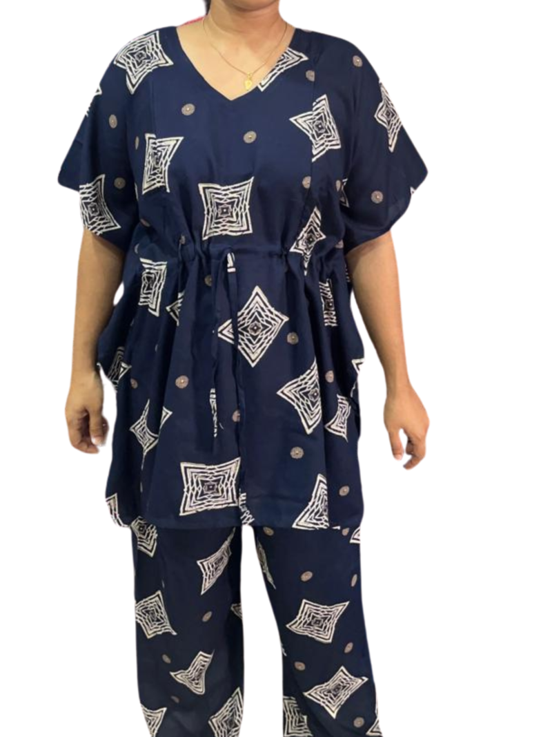 Rayon Kaftan Feeding Co-Ord Set with Adjustable Tie & Palazzo Pant