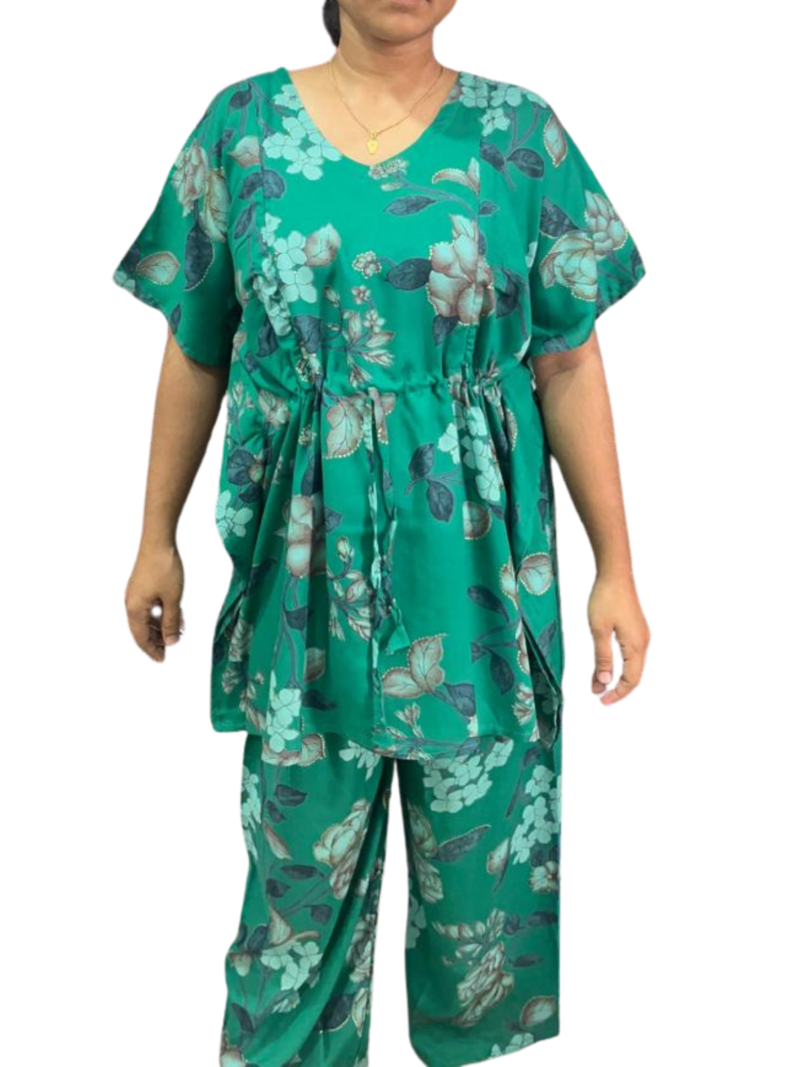 Rayon Kaftan Feeding Co-Ord Set with Adjustable Tie & Palazzo Pant