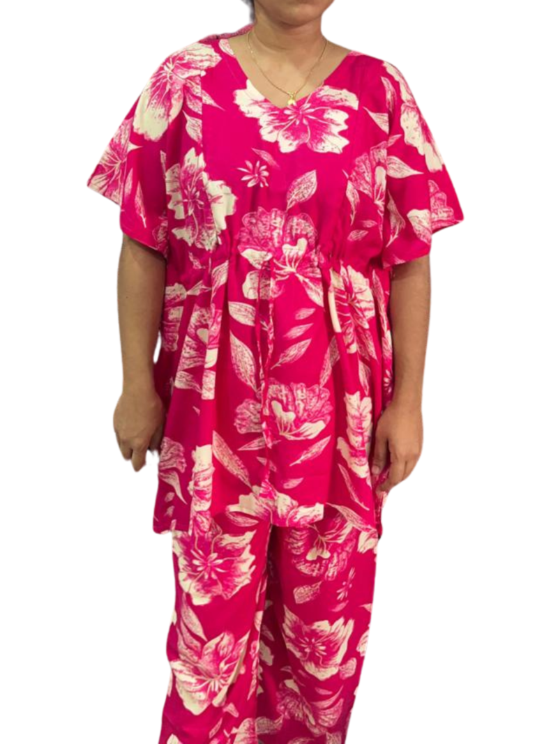 Rayon Kaftan Feeding Co-Ord Set with Adjustable Tie & Palazzo Pant