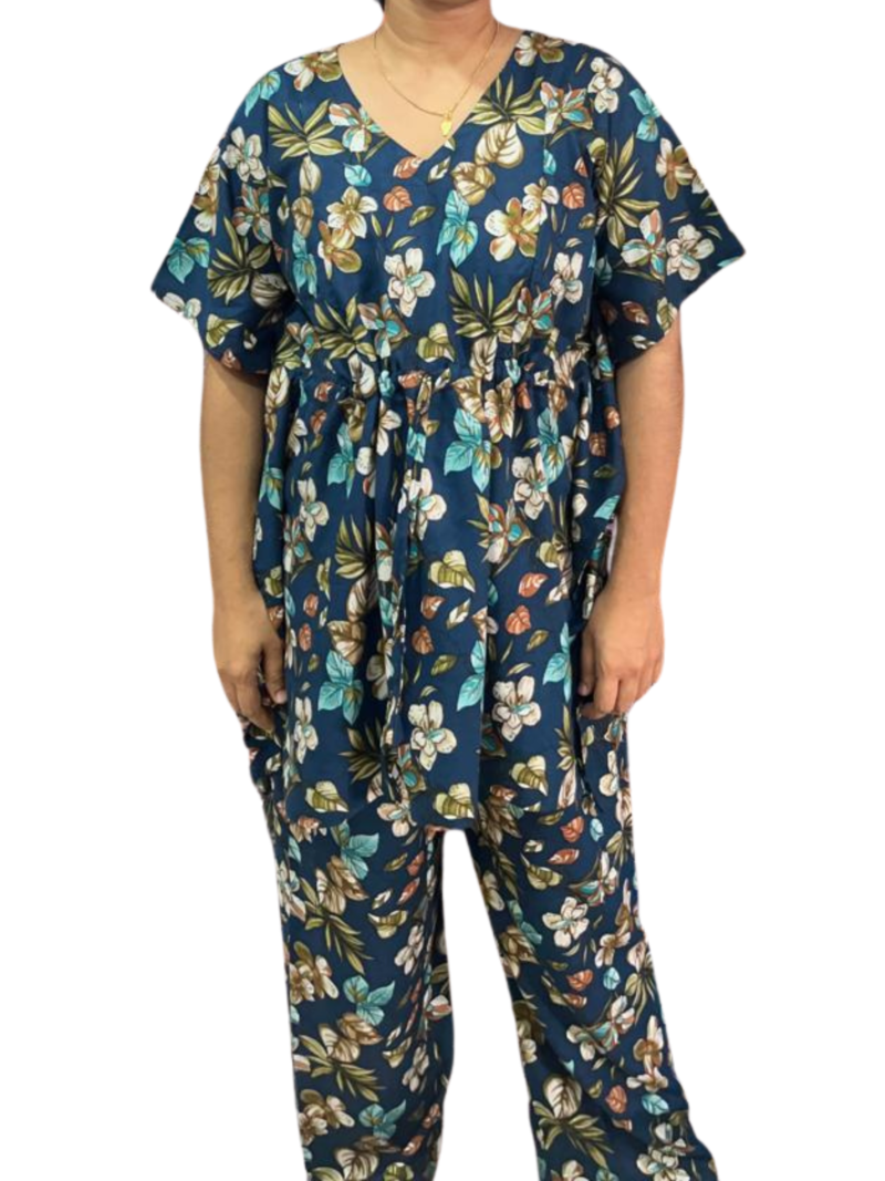 Rayon Kaftan Feeding Co-Ord Set with Adjustable Tie & Palazzo Pant