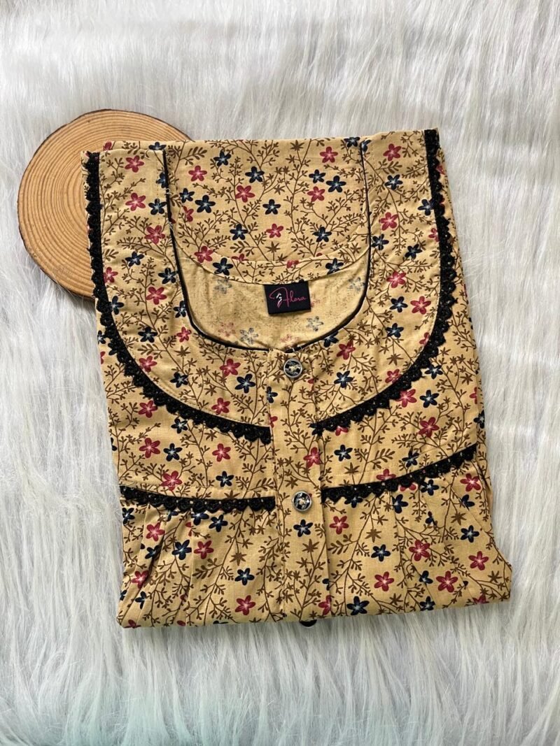 PURE COTTON DOUBLE LACE  ZIP NIGHTY