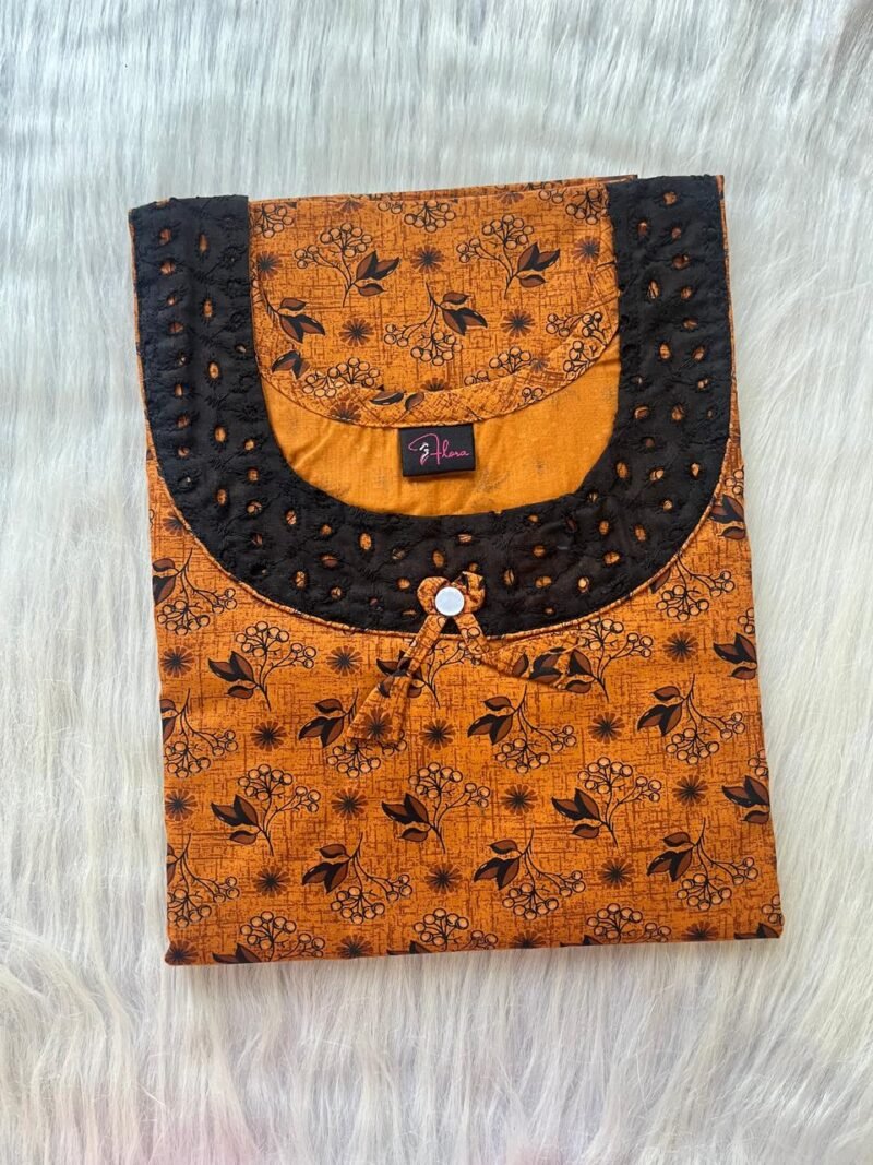 Pure Cotton Aqaba Round Neck Churidhar Cut Nighty