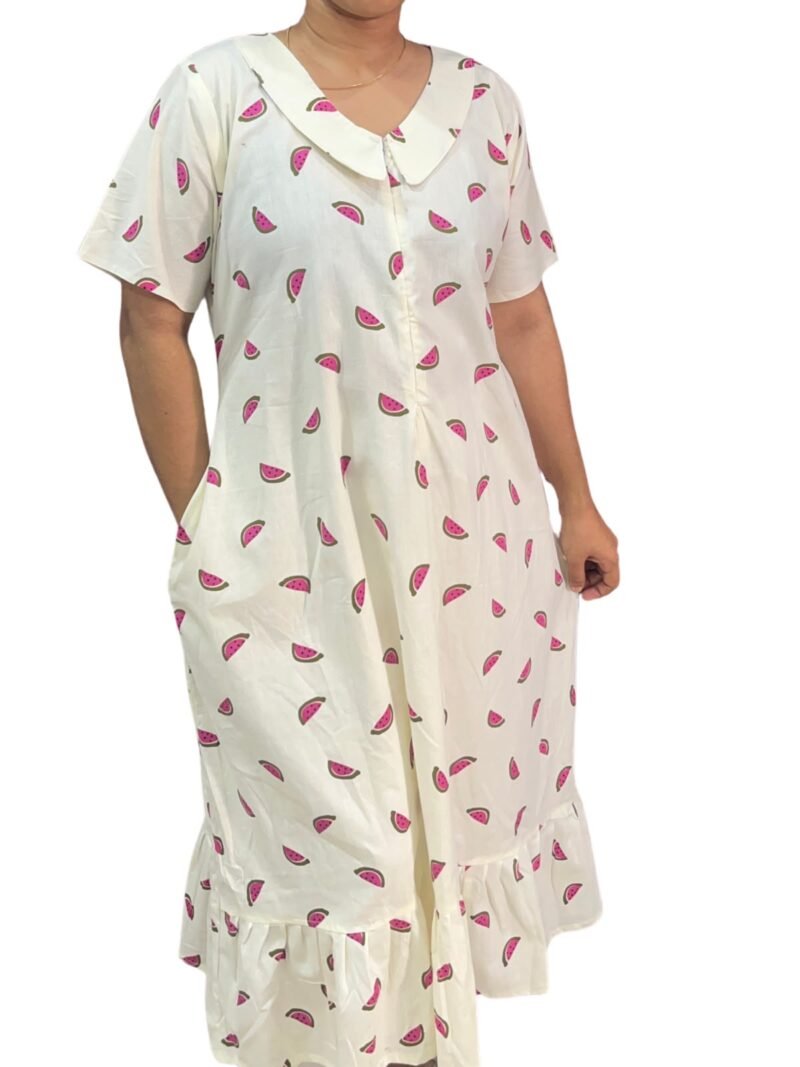 Peter Pan Feeding Frock Nighty with  12" Center Zip – Cotton |  (48” Length | 44” Width)