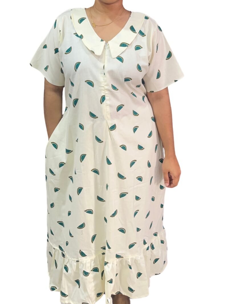 Peter Pan Feeding Frock Nighty with  12" Center Zip – Cotton |  (48” Length | 44” Width)