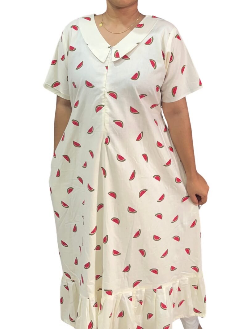 Peter Pan Feeding Frock Nighty with  12" Center Zip – Cotton |  (48” Length | 44” Width)