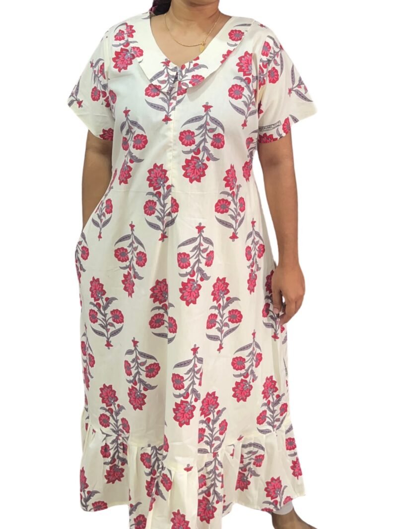 Peter Pan Feeding Frock Nighty with  12" Center Zip – Cotton |  (48” Length | 44” Width)
