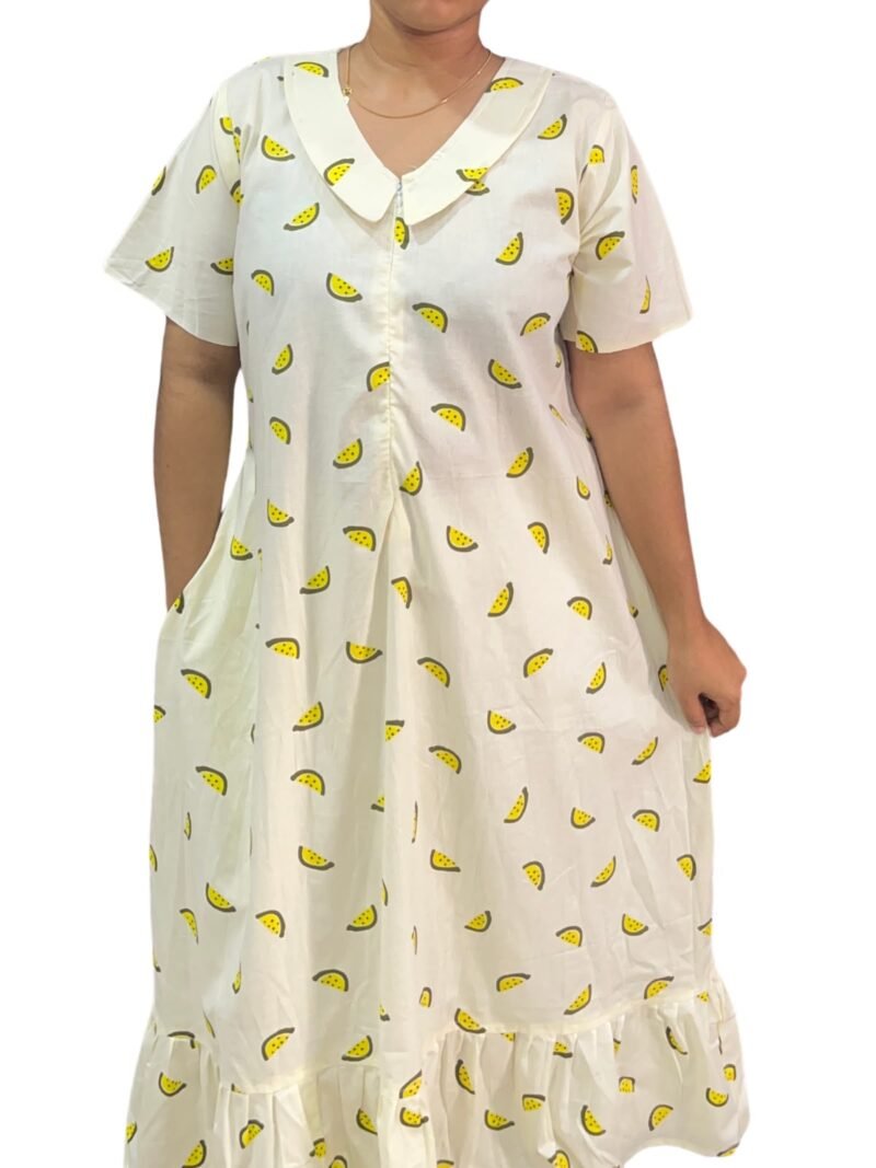 Peter Pan Feeding Frock Nighty with  12" Center Zip – Cotton |  (48” Length | 44” Width)