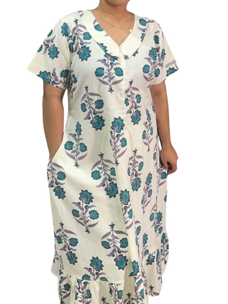 Peter Pan Feeding Frock Nighty with  12" Center Zip – Cotton |  (48” Length | 44” Width)