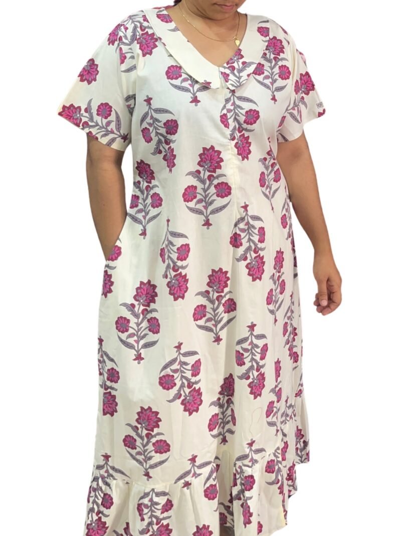 Peter Pan Feeding Frock Nighty with  12" Center Zip – Cotton |  (48” Length | 44” Width)