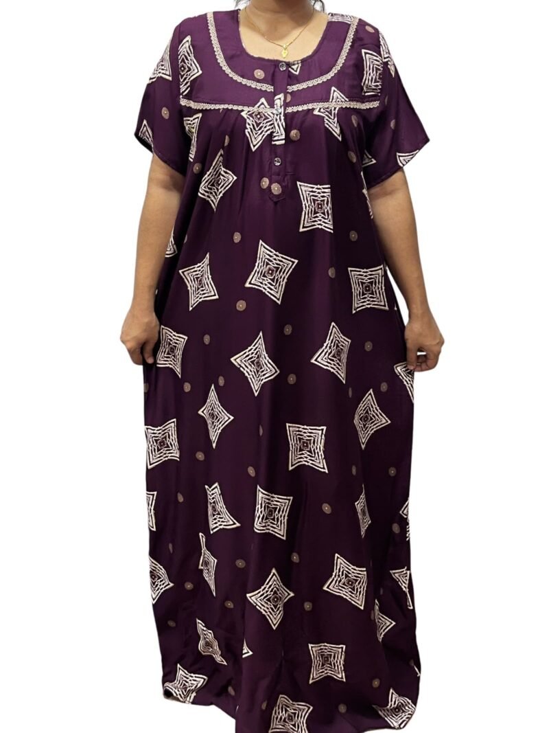 RAYON DOUBLE LACE  ZIP NIGHTY
