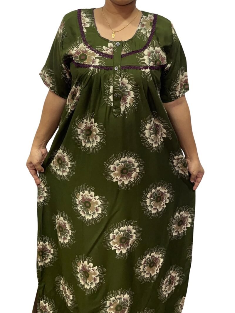 RAYON DOUBLE LACE  ZIP NIGHTY