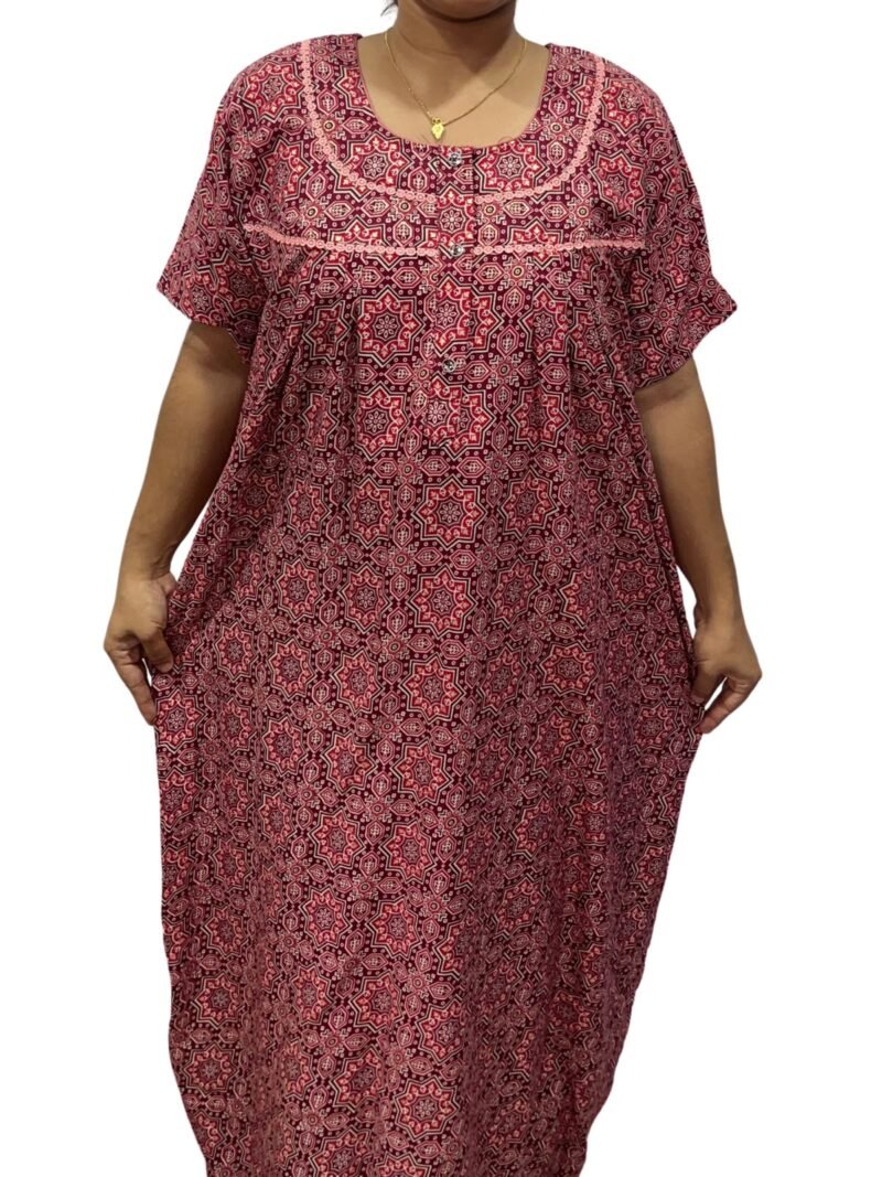 RAYON DOUBLE LACE  ZIP NIGHTY