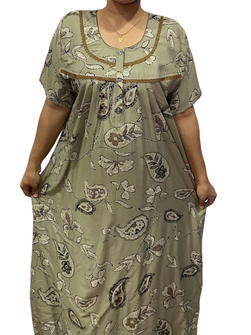 RAYON DOUBLE LACE  ZIP NIGHTY