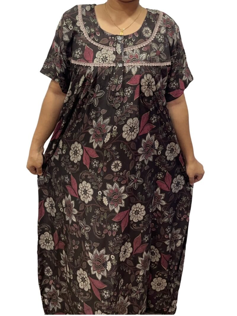 RAYON DOUBLE LACE  ZIP NIGHTY
