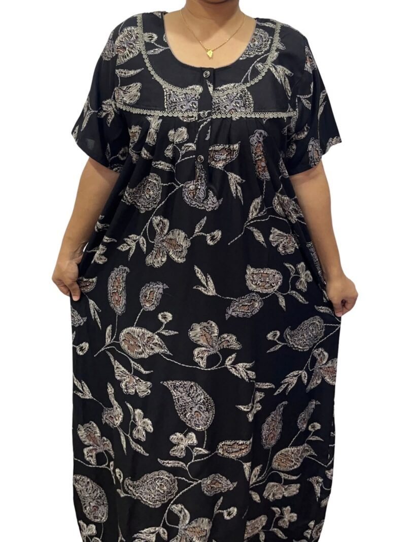 RAYON DOUBLE LACE  ZIP NIGHTY