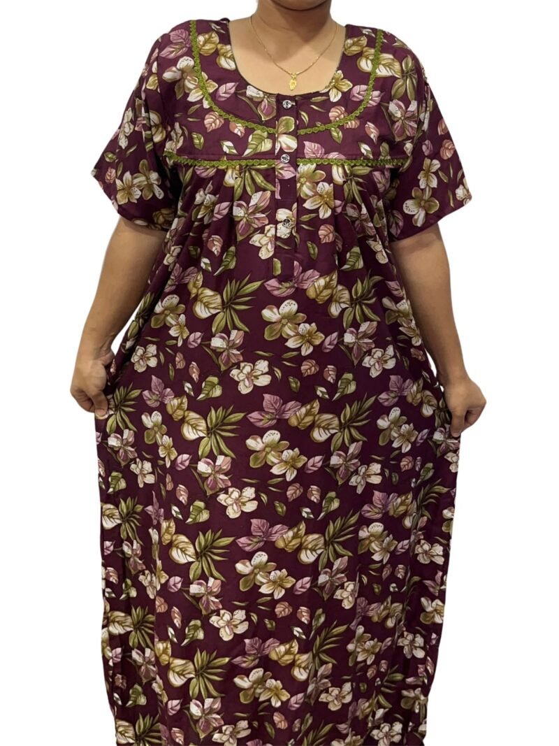 RAYON DOUBLE LACE  ZIP NIGHTY