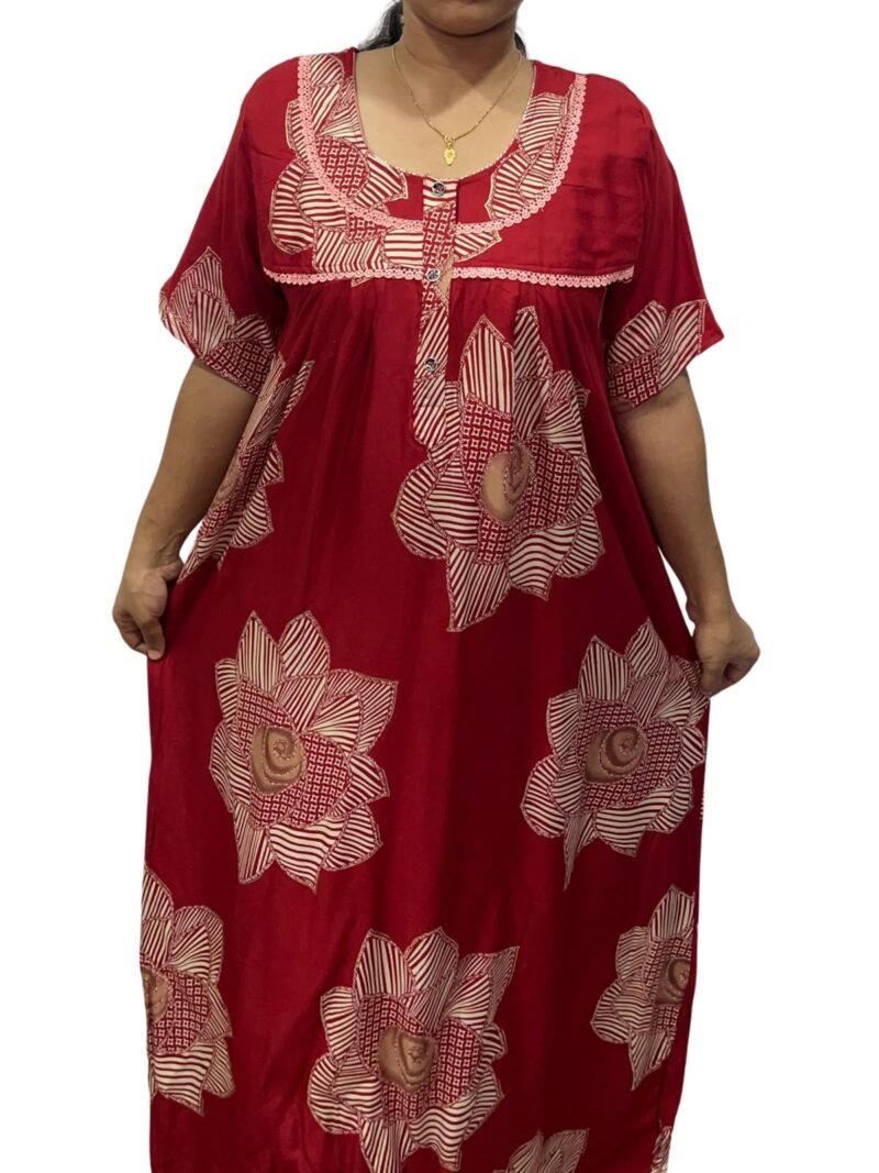 RAYON DOUBLE LACE  ZIP NIGHTY