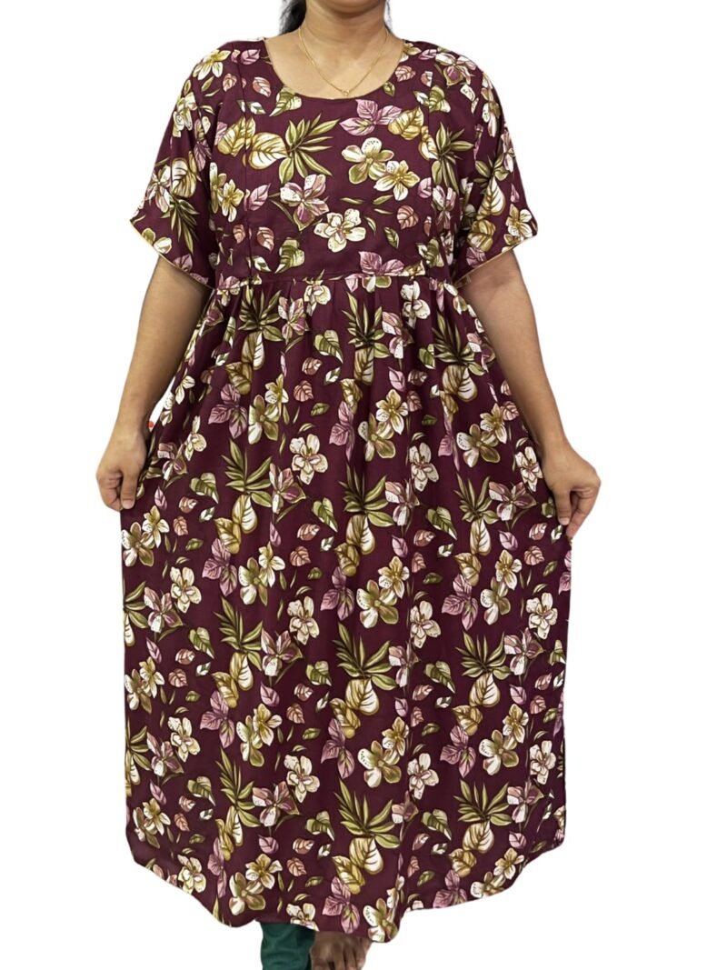 RAYON FEEDING FROCK WITH SIDE POCKET
