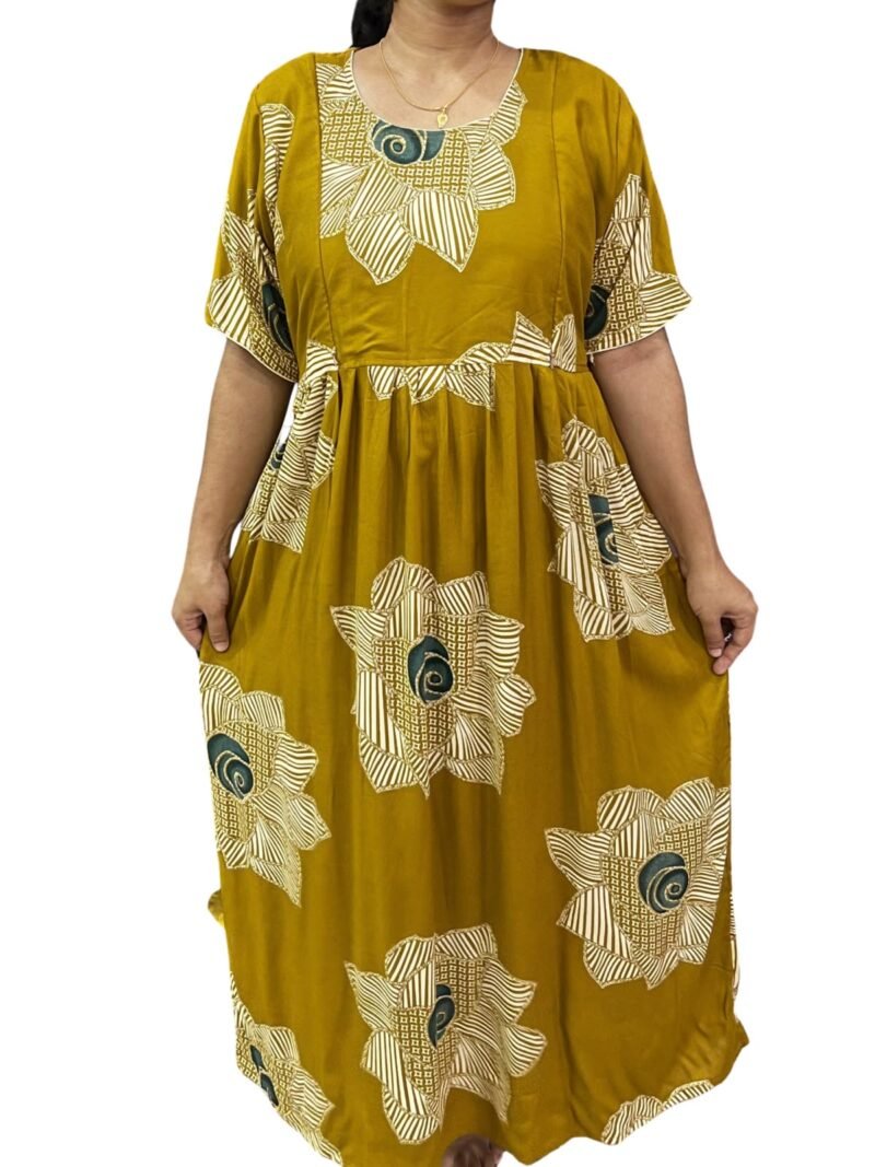 RAYON FEEDING FROCK WITH SIDE POCKET