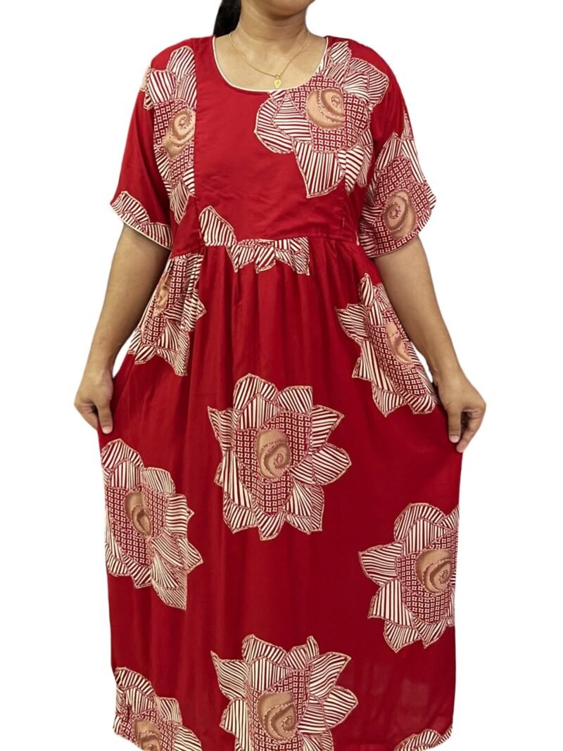 RAYON FEEDING FROCK WITH SIDE POCKET