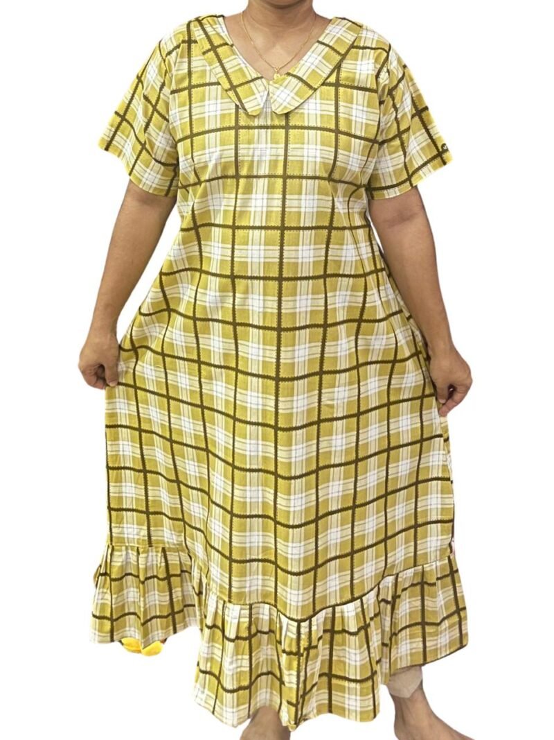 COTTON NON-FEEDING FROCK NIGHTY WITH PETER PAN COLLAR