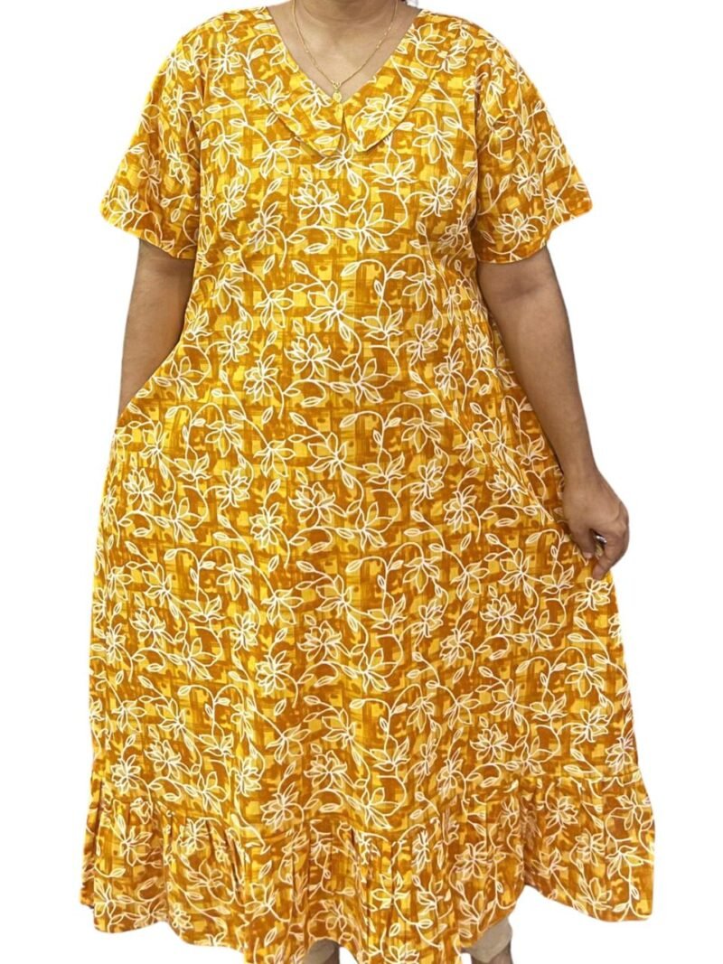 COTTON NON-FEEDING FROCK NIGHTY WITH PETER PAN COLLAR