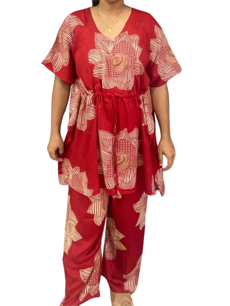 Rayon Kaftan Feeding Co-Ord set with Adjustable Tie & Palazzo Pant