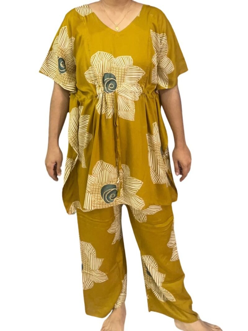 Rayon Kaftan Feeding Co-Ord set with Adjustable Tie & Palazzo Pant