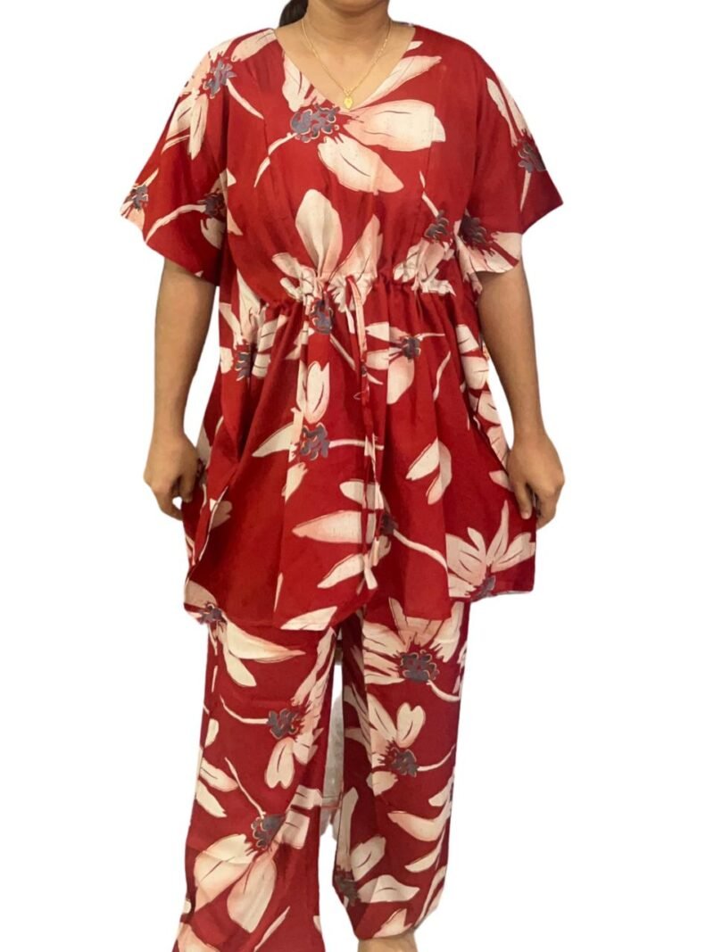 Rayon Kaftan Feeding Co-Ord set with Adjustable Tie & Palazzo Pant