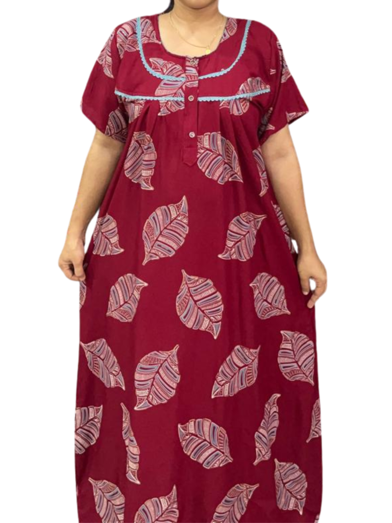 RAYON DOUBLE LACE  ZIP NIGHTY