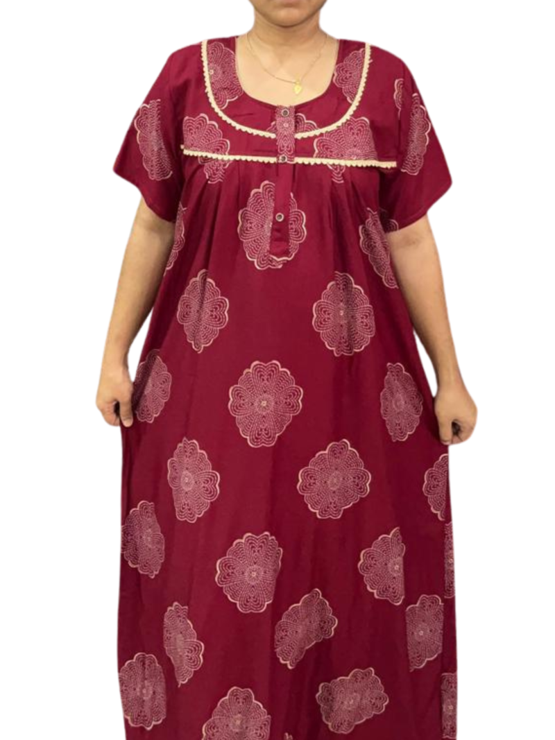 RAYON DOUBLE LACE  ZIP NIGHTY